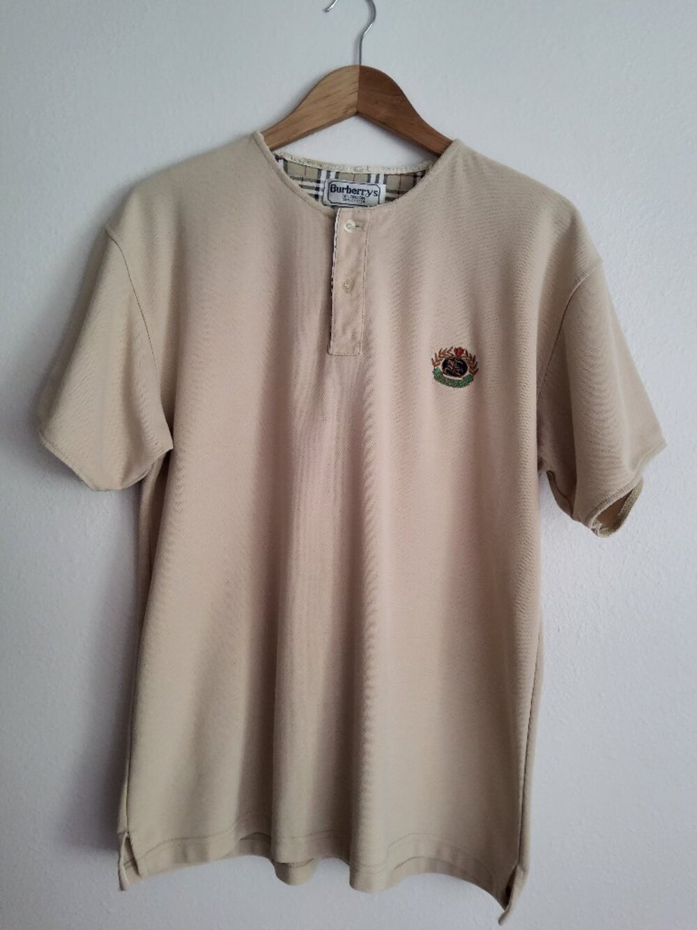 Vintage Burberry Polo Shirt Beige Size XL